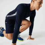 Lacoste moletom de tênis estampado esporte homens azul marinho 166 88BL1055 - Image 4