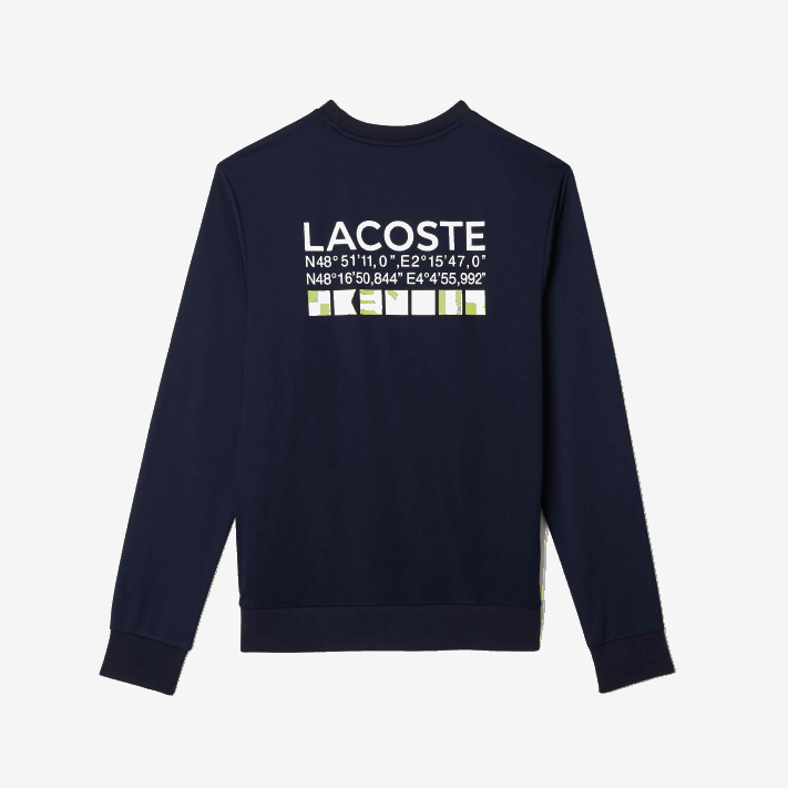 Lacoste moletom de tênis estampado esporte homens azul marinho 166 88BL1055 - Image 6