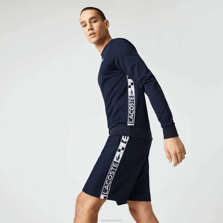 Lacoste moletom de tênis estampado esporte homens azul marinho 166 88BL1055 - Image 8