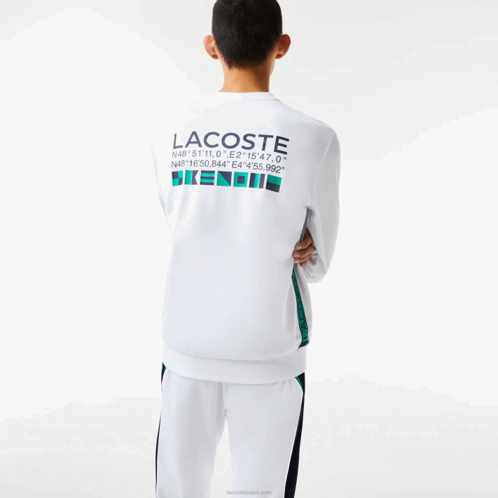 Lacoste moletom de tênis estampado esporte homens branco 001 88BL1056 - Image 3