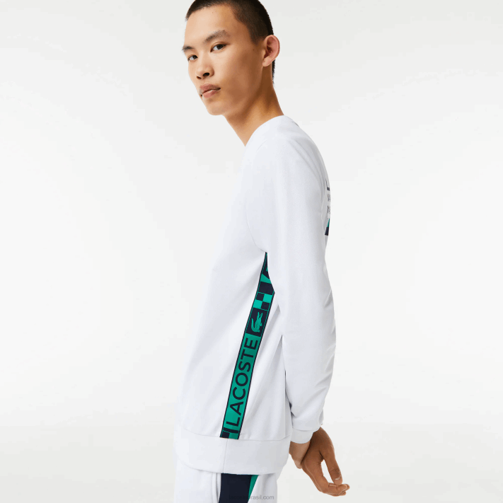 Lacoste moletom de tênis estampado esporte homens branco 001 88BL1056 - Image 6