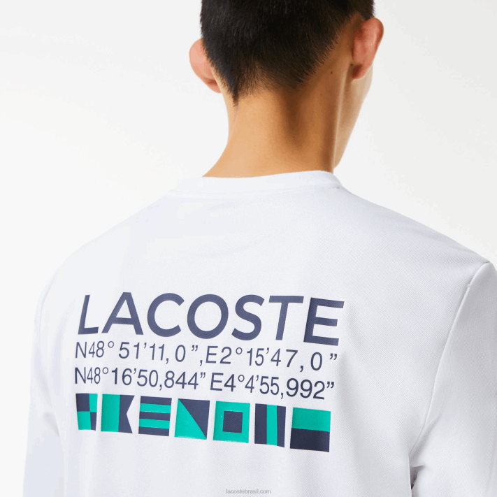 Lacoste moletom de tênis estampado esporte homens branco 001 88BL1056 - Image 7