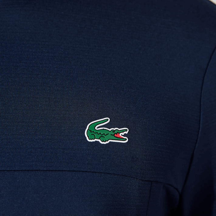 Lacoste moletom esportivo gola com zíper elástico homens azul marinho 166 88BL980 - Image 7
