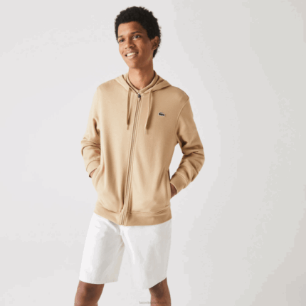 Lacoste moletom esportivo leve bimatéria homens bege gp2 88BL981