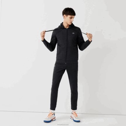 Lacoste moletom esportivo leve bimatéria homens cinza h88 88BL1126
