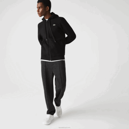 Lacoste moletom esportivo leve bimatéria homens preto c31 88BL947