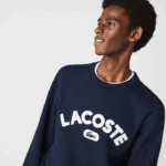 Lacoste moletom felpudo com gola redonda homens azul marinho 166 88BL1160