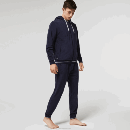 Lacoste moletom felpudo com zíper homens azul marinho 166 88BL1276