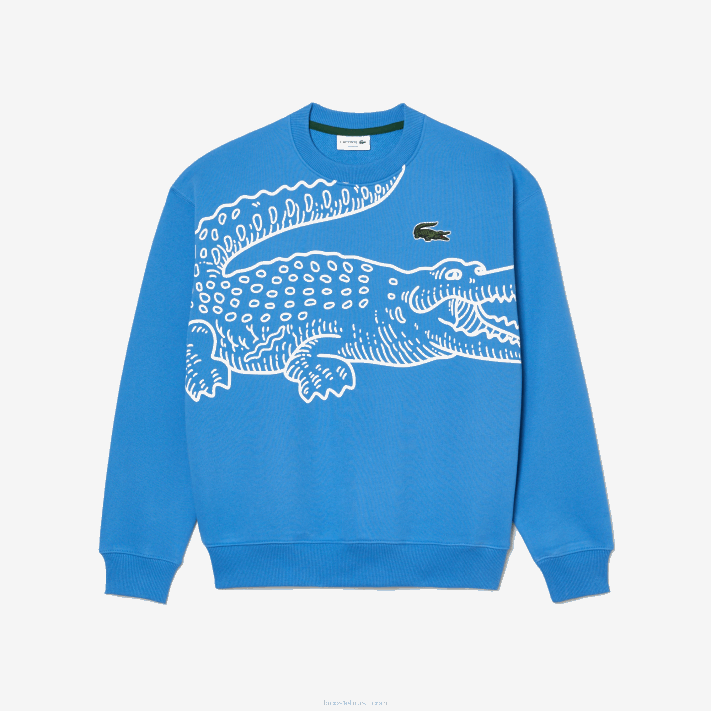 Lacoste moletom gola redonda com estampa croc homens azul l99 88BL363 - Image 4