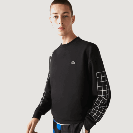 Lacoste moletom piquê solto homens preto 031 88BL999