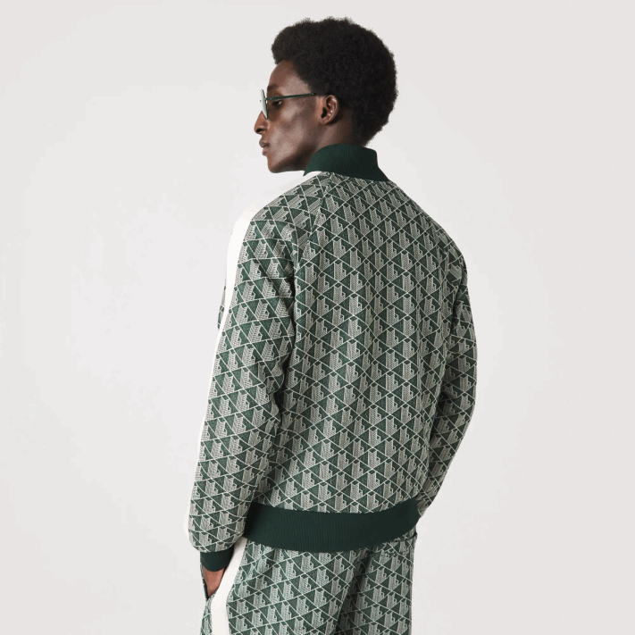 Lacoste moletom regular fit com estampa de monograma homens verde bege 7m4 88BL276 - Image 2