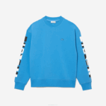 Lacoste moletom solto com estampa reflexiva homens azul 4x 88BL984 - Image 3