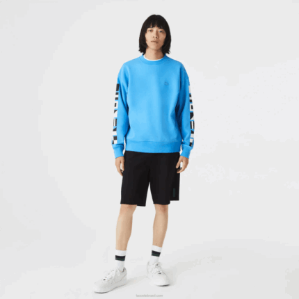 Lacoste moletom solto com estampa reflexiva homens azul 4x 88BL984