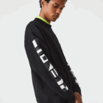 Lacoste moletom solto com estampa reflexiva homens preto 031 88BL982 - Image 4
