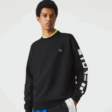 Lacoste moletom solto com estampa reflexiva homens preto 031 88BL982