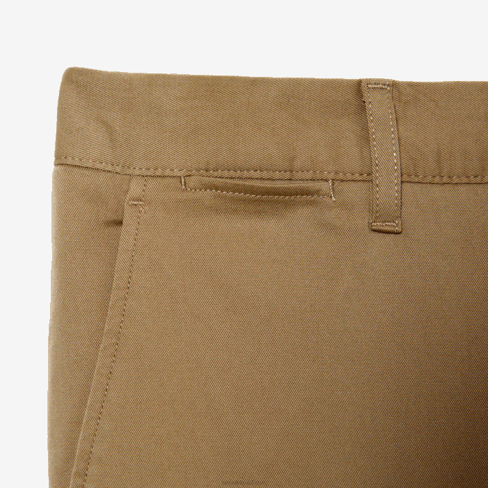 Lacoste novas calças clássicas de algodão elástico de ajuste fino homens bege cb8 88BL476 - Image 4