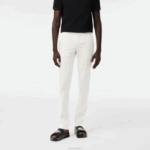 Lacoste novas calças clássicas de algodão elástico de ajuste fino homens branco 70v 88BL1550 - Image 2