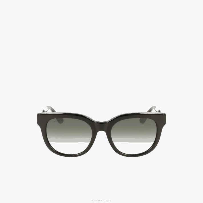 Lacoste óculos de sol ovais de pele de croco de acetato mulheres preto fosco 001 88BL2920 - Image 3