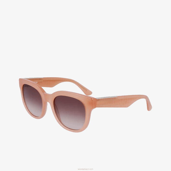Lacoste óculos de sol ovais de pele de croco de acetato mulheres rosa 662 88BL2919 - Image 4