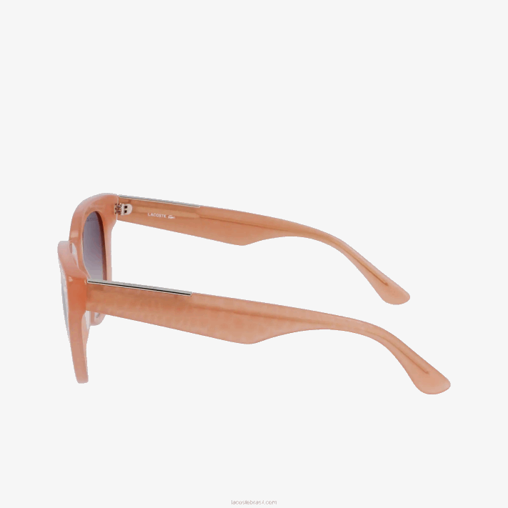 Lacoste óculos de sol ovais de pele de croco de acetato mulheres rosa 662 88BL2919 - Image 5