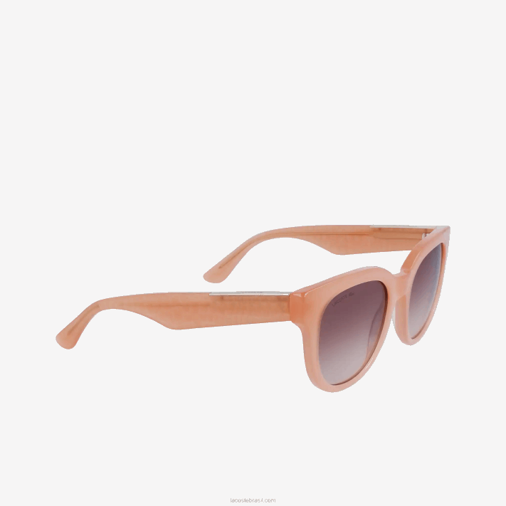 Lacoste óculos de sol ovais de pele de croco de acetato mulheres rosa 662 88BL2919 - Image 7