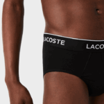 Lacoste pack de 3 cuecas casuais homens preto 031 88BL1421 - Image 4