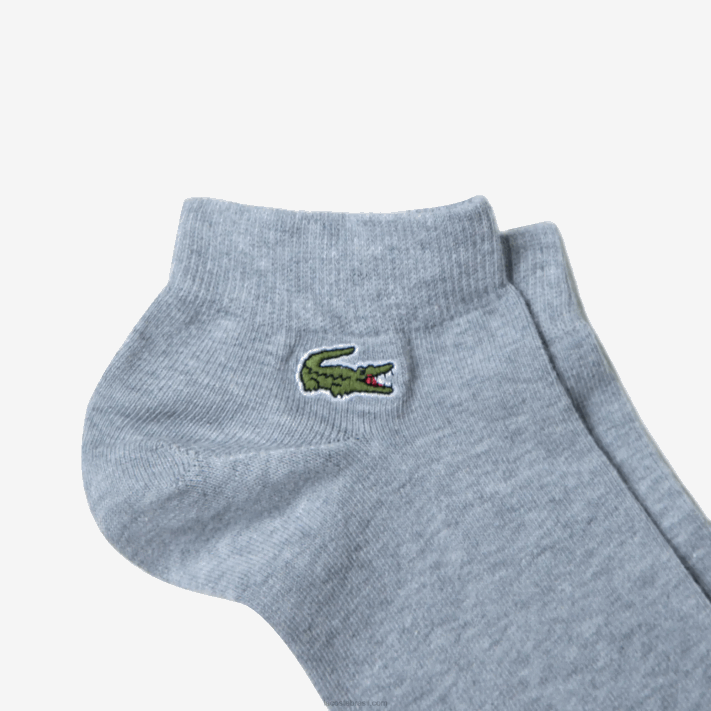 Lacoste pacote com 3 meias esportivas decotadas homens chine cinza azul marinho branco 5kc 88BL510 - Image 2