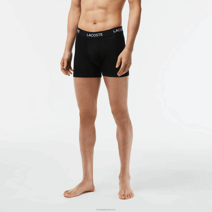 Lacoste Pacote com 5 boxers de cintura com logo homens preto 031 88BL1399 - Image 2