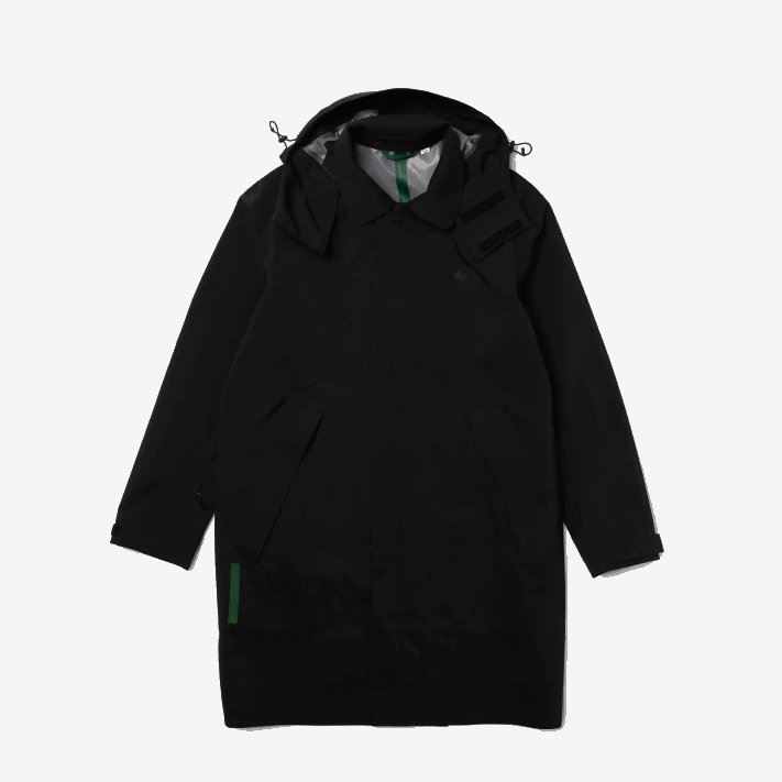 Lacoste parka impermeável com capuz removível na altura do joelho homens preto 031 88BL1273 - Image 6