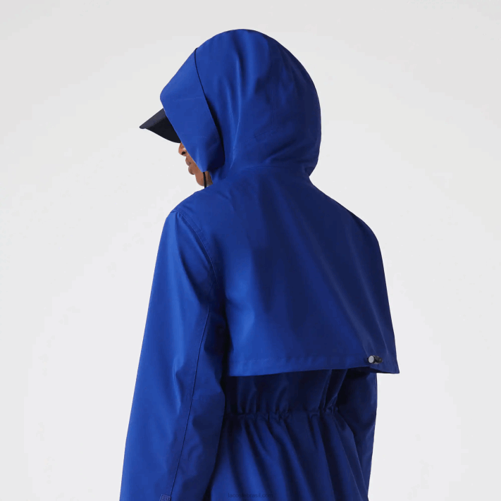 Lacoste parka resistente à água com capuz longo mulheres bdm azul 88BL2628 - Image 8