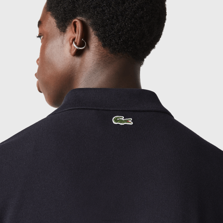 Lacoste polo de ajuste regular em pique de algodão distintivo homens azul marinho hde 88BL912 - Image 5