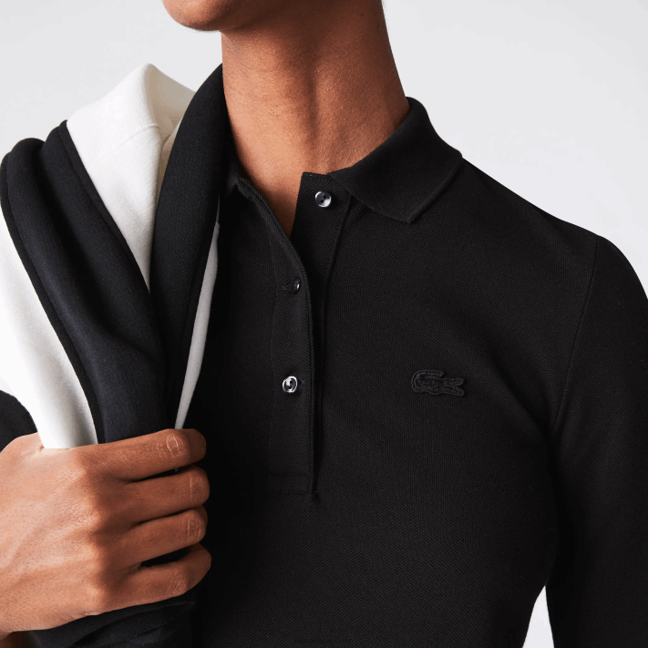Lacoste polo de algodão flexível slim fit mulheres preto 031 88BL2515 - Image 5