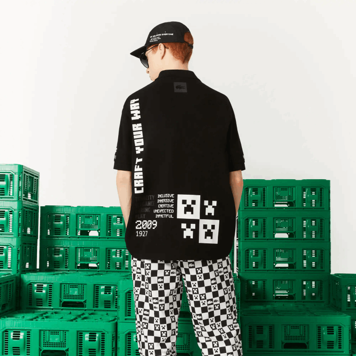 Lacoste pólo de algodão orgânico live x minecraft solto homens preto 031 88BL938 - Image 4