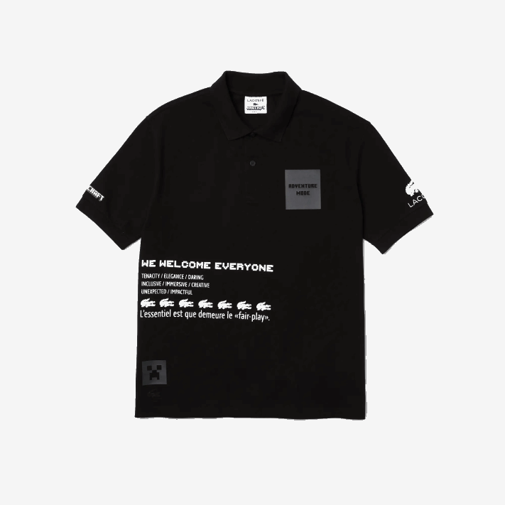 Lacoste pólo de algodão orgânico live x minecraft solto homens preto 031 88BL938 - Image 5