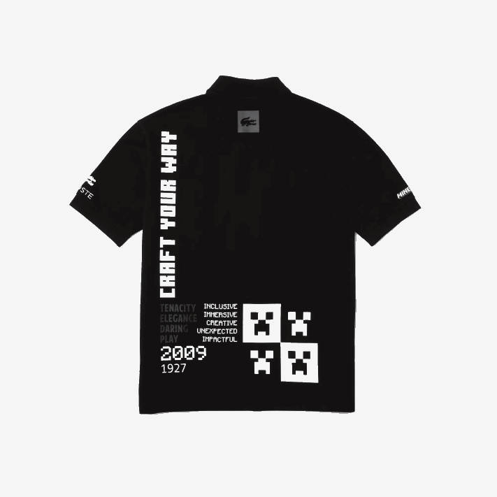 Lacoste pólo de algodão orgânico live x minecraft solto homens preto 031 88BL938 - Image 6
