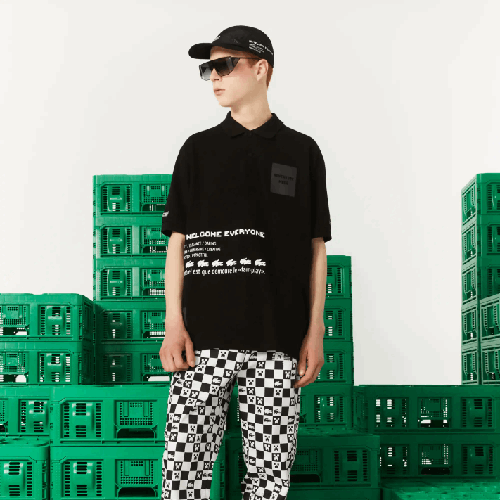 Lacoste pólo de algodão orgânico live x minecraft solto homens preto 031 88BL938 - Image 7