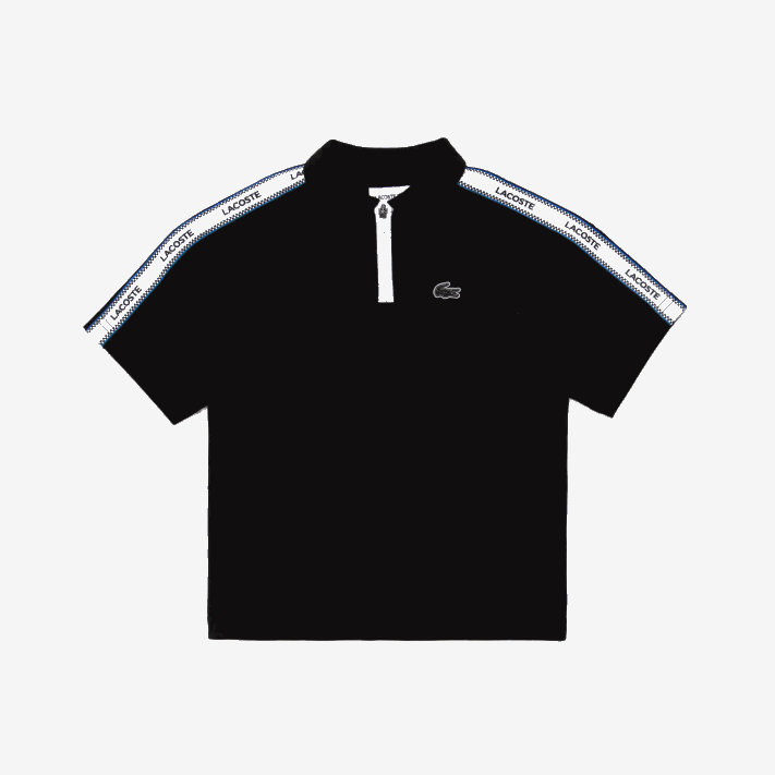 lacoste_polo_de_gola_com_ziper_de_bandas_impressas_rapazes_preto_031_88bl2960.png Lacoste polo de gola com zíper de bandas impressas Rapazes preto 031 88BL2960 - Image 1