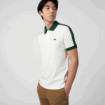 Lacoste polo de gola contrastante de ajuste clássico homens branco 70v 88BL582