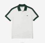 Lacoste polo de gola contrastante de ajuste clássico homens branco 70v 88BL582 - Image 3