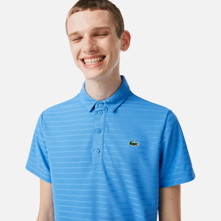 Lacoste polo de golfe respirável texturizado esportivo homens azul l99 88BL67 - Image 2