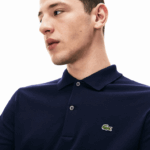 Lacoste polo de manga longa de algodão pima de ajuste regular homens azul marinho 166 88BL860 - Image 2