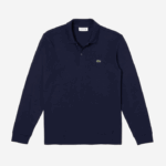 Lacoste polo de manga longa de algodão pima de ajuste regular homens azul marinho 166 88BL860 - Image 5
