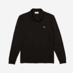 Lacoste polo de manga longa de algodão pima de ajuste regular homens preto 031 88BL858 - Image 4