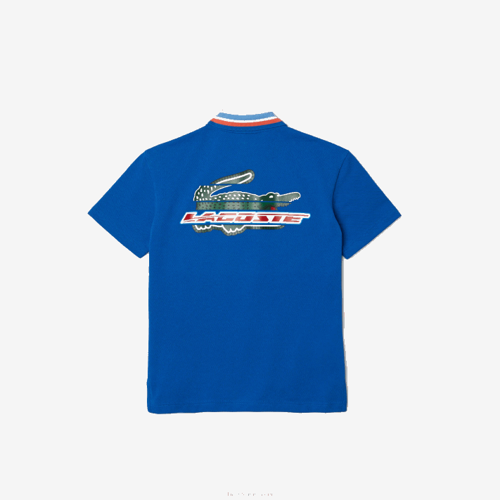 Lacoste polo de marca com gola contrastante Rapazes azul branco et6 88BL3033 - Image 2