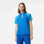 Lacoste polo de poliéster reciclado de tênis com tecnologia ultra-dry homens azul amarelo aw9 88BL138