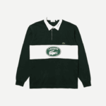Lacoste polo de rugby solto de marca homens verde yzp 88BL1687 - Image 5