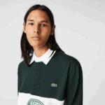 Lacoste polo de rugby solto de marca homens verde yzp 88BL1687 - Image 8