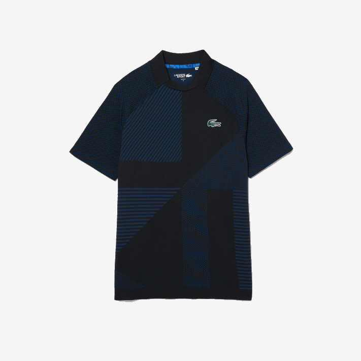 Lacoste polo de tênis esportivo slim fit sem costura homens preto azul 985 88BL770 - Image 4