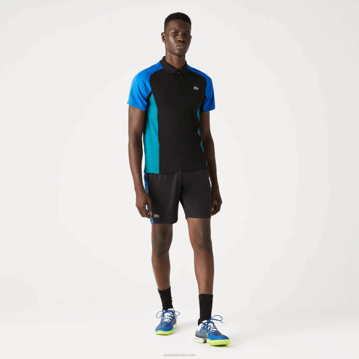Lacoste polo de tênis esportivo termorregulador homens azul preto verde y57 88BL780 - Image 2