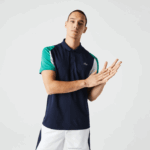 Lacoste polo de tênis piquê esporte regular fit resistente a corrida homens azul marinho verde branco yj2 88BL557